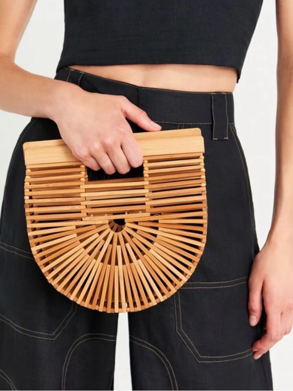 Cult Gaia bamboo Ark Small Bag with Pink Branded Box - Picture 10 of 12